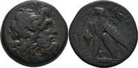 Ptolemaic Kings, Zypern, Cyprus Bronze mit Gegenstempel Ptolemy VI Philometor. Second reign, 163-145 -