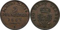 Preussen 3 Pfennig Wilhelm I. 1861-1888. -
