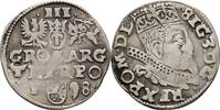 Polen Wschowa Fraustadt Dreigröscher Trojak Sigismund III. 1587-1632 -