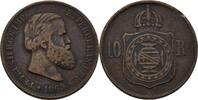Brasilien 10 Reis Pedro II. -