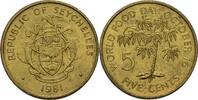 Seychellen 5 Cents 1981 prägefrisch 8,00 EUR prix TTC + 7,00 EUR frais d'envoi