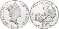 Cook Islands 5 Dollar Seafaring Tanui Catamaran Ship Clipper -