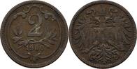 Österreich Ungarn 2 Heller Franz Joseph I.,1848-1916 -
