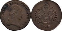 RDR Ungarn Siebenbürgen Karlsburg 1/2 Kreuzer 1800 Franz II./I., 1792-1835 SUP+