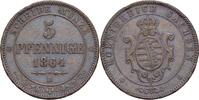 Sachsen 5 Pfennig Johann 1854-1873. -