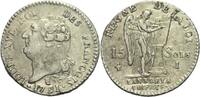 Frankreich Limoges 15 Sol Konstitution, 1791 - 1793 -