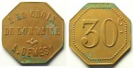 Monnaies et jetons de nécessité 30 cent REMIREMONT (88) A la croix de Lorraine, A. Demesy Elie manque 30 cent Cu, 8 23mm TTB+ -