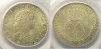 Monnaies royales françaises 1/2 Ecu Louis XV (1715-1774) G.308 1/2 Ecu Vertugadin 1716 B réf. (Rouen) PCGS-MS63 SUP/FDC -