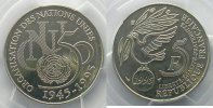 Monnaies françaises 1959-2001 5 Francs 5 Francs G.776 O.N.U. 1995 PCGS-MS63 SUP/FDC -