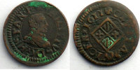 Monnaies du monde Denier Espagne Philippe III (1598-1621) Denier VICH 1611 TB/TB+ -