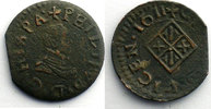 Monnaies du monde Denier Espagne Philippe III (1598-1621) Denier VICH 1611 TB/TB+ -