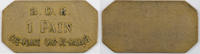 Monnaies et jetons de nécessité OYE-PLAGE (62) B.D.B. 1 Pain Mail., rect. Coins coupés 37x20mm TTB -