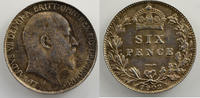 Monnaies du monde Grande-Bretagne Edouard VII (1901-1910) Six pence 1902 SUP -