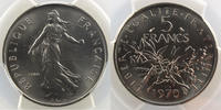 Monnaies françaises 1959-2001 5 Francs 5 Francs G.771 Semeuse nickel 1970 Essai PCGS-SP68 FDC -