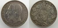 Monnaies du monde 5 Francs Belgique Léopold II (1865-1909) 5 Francs 1868 position A coins tournés 30° horaire TB+ -