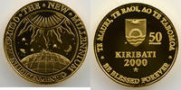 Monnaies du monde 50 Dollars Kiribati The New Millenium 50 Dollars Savoir 2000 FDC -