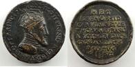 Monnaies lorraines bronze Cité de Metz Médailles du Siège de Metz 1552 Défense de Metz Médaille en bronze 33mm Henri II 1552 TB+/TTB -
