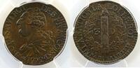 Monnaies de la révolution française 3 Deniers G.5 3 Deniers François 1792 DL barré PCGS-AU58 SUP -