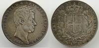 Monnaies du monde 5 Lire Italie Royaume de Sardaigne 5 Lire Charles-Albert (1831-1849) 1847 P ancre (Gênes/Genova) TB+ -