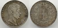 Monnaies du monde 5 Lire Italie Royaume de Sardaigne 5 Lire Charles-Albert (1831-1849) 1848 P ancre (Gênes/Genova) TB+ -