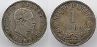 Monnaies du monde 1 Lira Italie Vittorio Emanuele II (1861-1878) 1 Lira 1863 M BN (Milan/Milano) TB+/TTB -