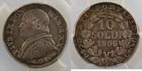 Monnaies du monde 10 Soldi Vatican et Etats Pontificaux Pie IX (1846-1878) 10 Soldi 1866 R (Année XXI) PCGS-MS64 pr.FDC -
