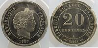Monnaies françaises 1793-1959 20 Centimes 20 Centimes G.316 deuxième type Merley 1887 A Essai flan à 20 pans PCGS-SP65 FDC -