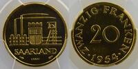 Monnaies françaises 1793-1959 20 Franken Sarre G.2 20 Franken 1954 Essai PCGS-SP65 FDC -