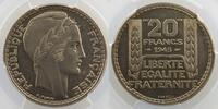 Monnaies françaises 1793-1959 20 Francs 20 Francs G.859 Turin cupro-nickel 1945 Essai PCGS-SP64 pr.FDC -
