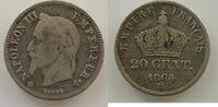 Monnaies françaises 1793-1959 20 Centimes 20 Centimes G.308 Napoléon III tête laurée 1864 BB (Strasbourg) TB -
