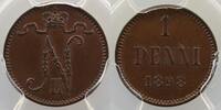 Monnaies du monde 1 Penni Finlande Nicolas II (1894-1917) 1 Penni 1898 PCGS-MS64BN pr.FDC -