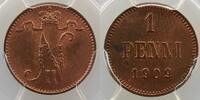 Monnaies du monde 1 Penni Finlande Nicolas II (1894-1917) 1 Penni 1909 PCGS-MS63RB SUP/FDC -