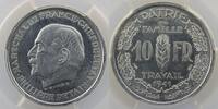 Monnaies françaises 1793-1959 10 Franken 10 Francs G.808 Maréchal Pétain, concours de Vezien 10 Francs 1941 Essai en aluminium de Simon PCGS-SP64 pr.FDC -