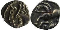 Monnaies gauloises Denier Leuques LEUQUES (région de Toul) Denier ou quinaire en argent SOLIMA, var. 2 à la tête stylisée SUP -