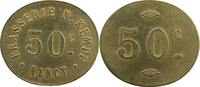 Monnaies et jetons de nécessité NANCY (54) Brasserie N. Kempf 50 c Maillechort, ovale 26 x 30 mm TTB -