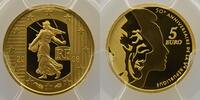 Euros - Or France France - La Semeuse 5 2008 50° anniversaire de la V° république PCGS-PR69DCAM BE -