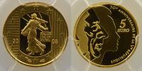 Euros - Or France France - La Semeuse 5 2008 50° anniversaire de la V° république PCGS-PR69DCAM BE -