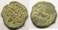 Monnaies grecques Numidie Massinissa ou Micipsa (203-148-118 av.JC) Monnaie de cuivre et plomb TB+ -
