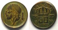 Monnaies fautées 50 Centimes Belgique Hors virole en casquette 50 Centimes 1964 FL SUP -