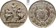 ITALIEN Versilberte AE-Medaille Franz Joseph I. Triest Österr. Ungarn Industrie Ausstellung Scharff Schwerdtner -
