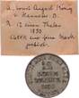 Hannover 1/12 Taler 1850 mit altem Sammlerzettel - 12 Einen Thaler Ernst August TTB