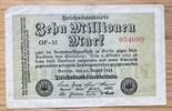 Weimarer Republik 10 Mio. Mark Inflation von 1919/1924 - 22.8.1923 -