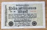 Weimarer Republik 10 Mio. Mark Inflation von 1919/1924 - 22.8.1923 -