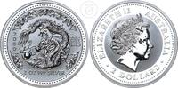 Australien 2 Dollar 2 Unzen Silber Lunar I Serie: Jahr des Drachen 2 oz Ag -