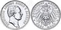 Deutsches Kaiserreich - Sachsen 3 Mark König Friedrich August - Drei Reichsmark -