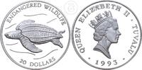 Tuvalu 20 Dollars 20 Dollars Tuvalu - Elizabeth II - Gefährdete Tierwelt - Lederschildkröte -