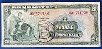 Deutschland BRD 20 Deutsche Mark 20 DM Banknote Ausgabe für Berlin mit B-Stempel -
