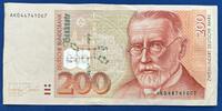 Deutschland BRD 200 Deutsche Mark 200 DM Banknote -