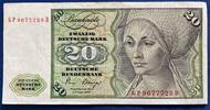 Deutschland BRD 20 Deutsche Mark 20 DM Banknote -