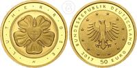 Deutschland BRD 50 Euro 50 € Goldmünze Luterrose - F - Stuttgart - 1/4 Unze fein -